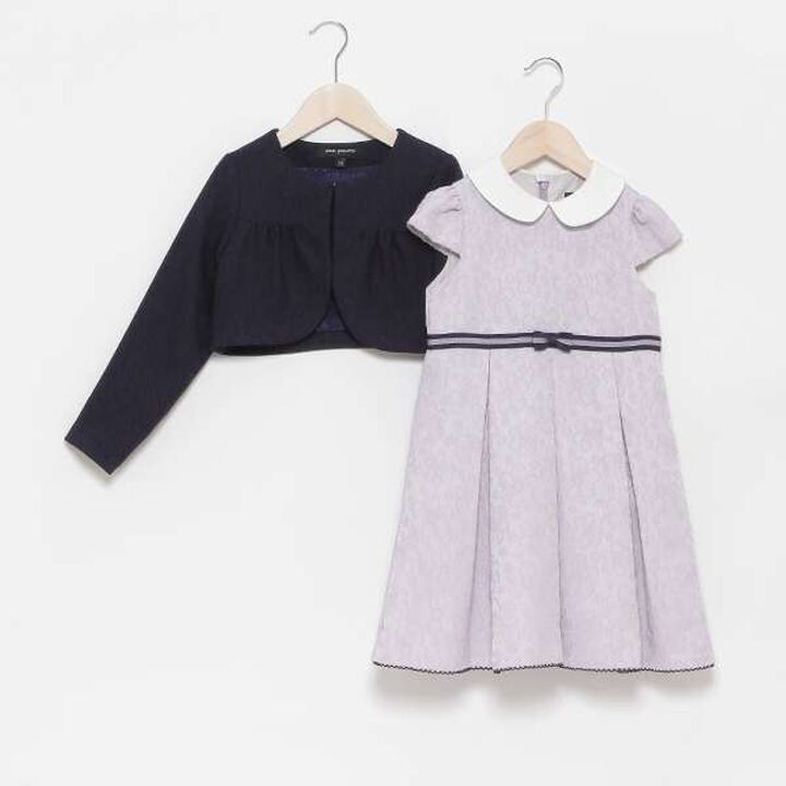 Kids Bolero Jacket + Jacquard Dress Set,Lavender, medium image number 12