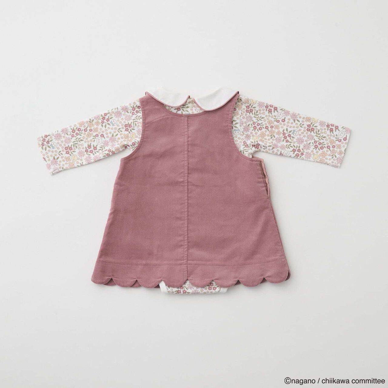 [Anime Chiikawa] Collar Romper & Jumper Skirt Set,Mocha tea, large image number 2
