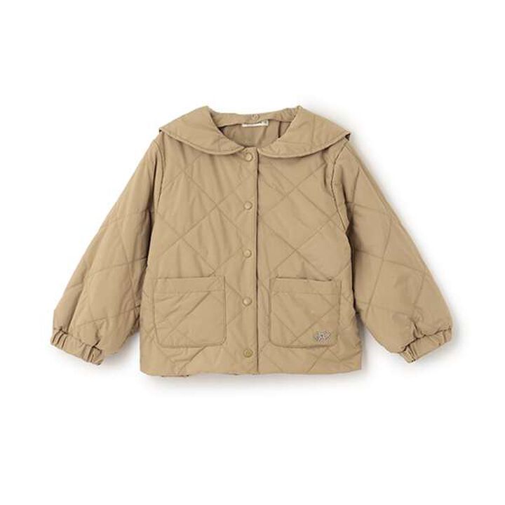 Quilted Bomber Jacket with Removable Sailor Collar,Charcoal gray, medium image number 2