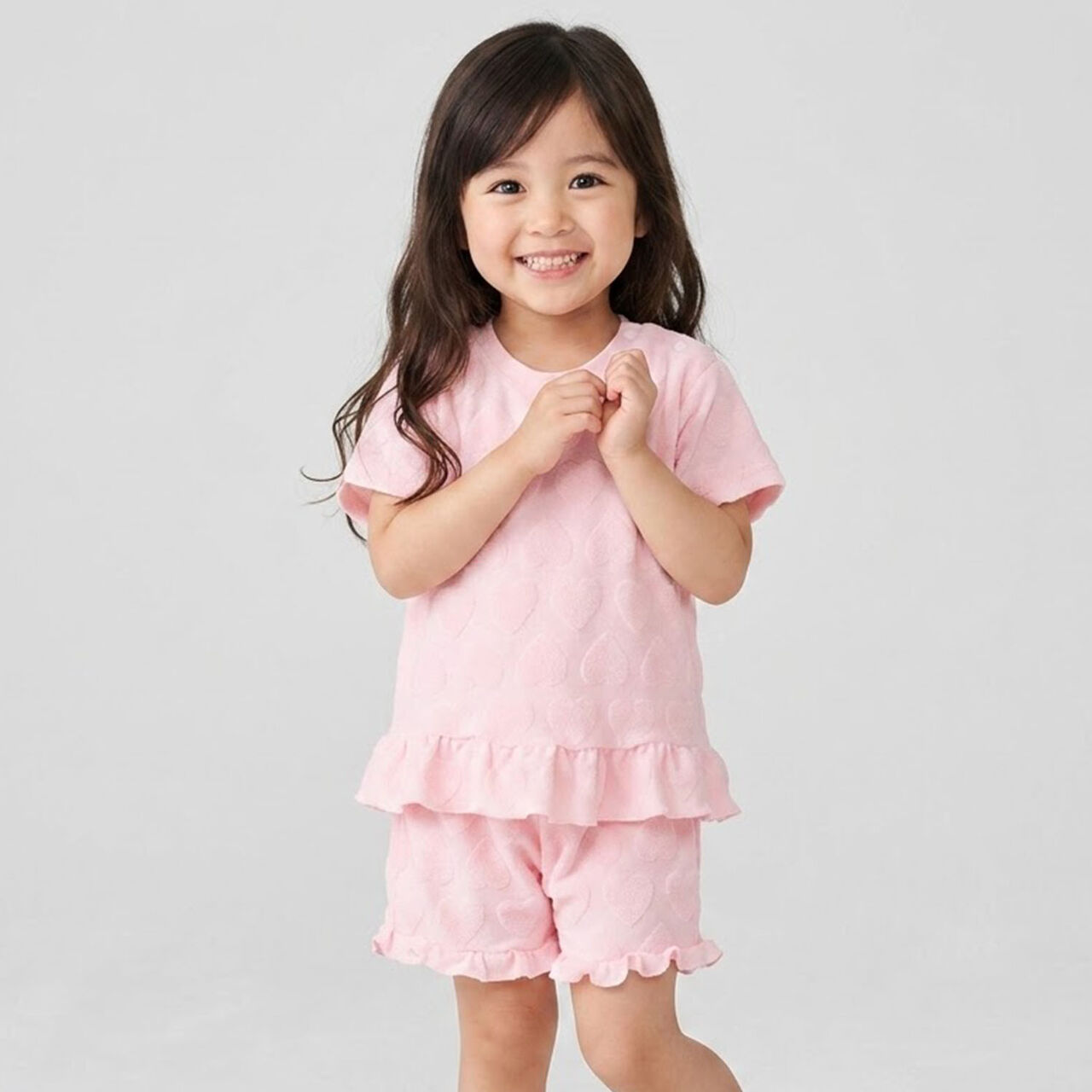 Jacquard Pile Loungewear Set,Pink, large image number 3
