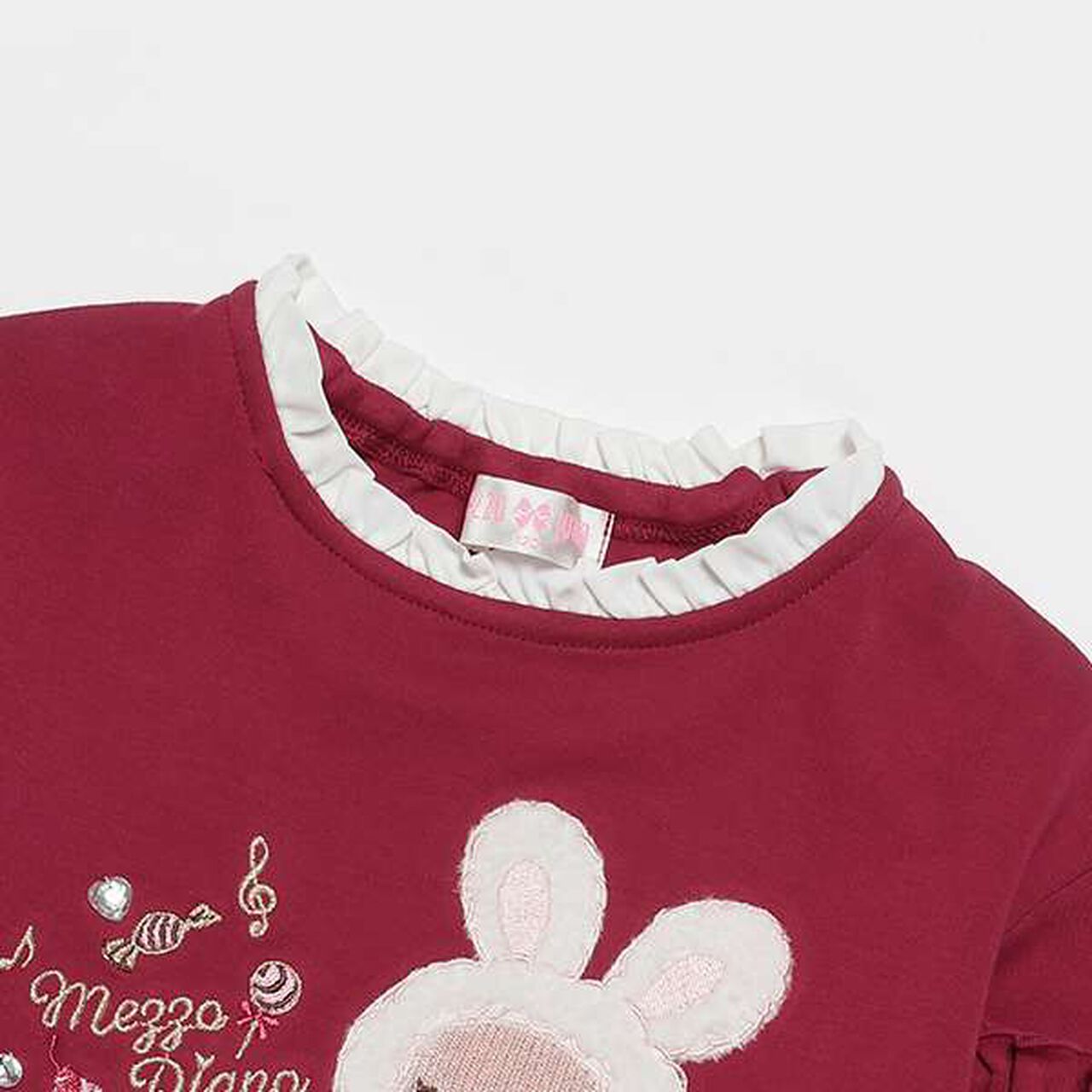 LT Bear Sleeve Contrast Frill,Wine, large image number 2