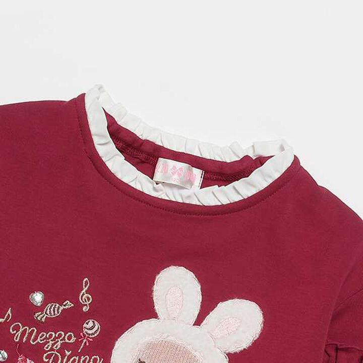 LT Bear Sleeve Contrast Frill,Wine, medium image number 2