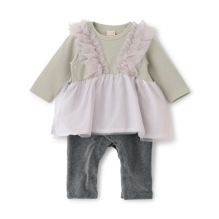 Tulle Frill Coverall,Light gray, medium image number 0