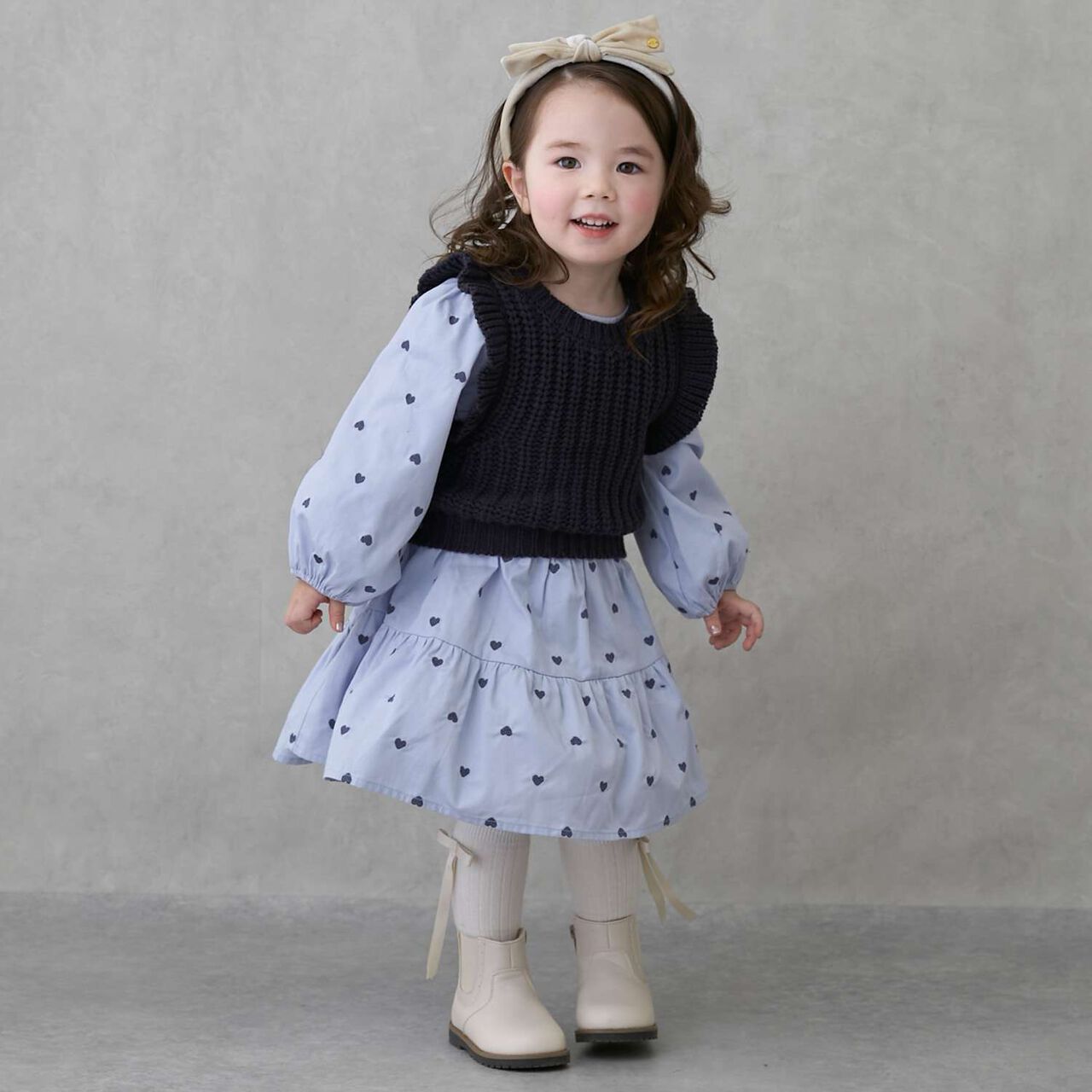 Link One-Piece Dress with Vest,Light pink, large image number 4