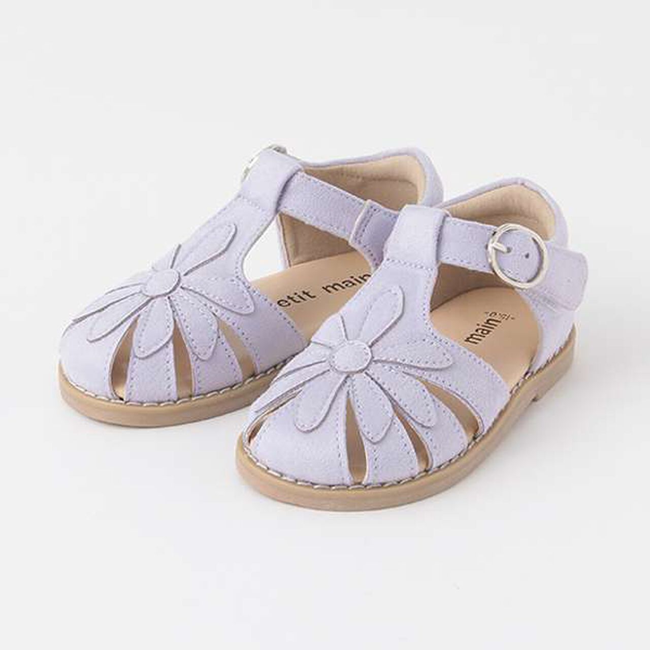 Suede Flower Sandals,Ivory, large image number 12