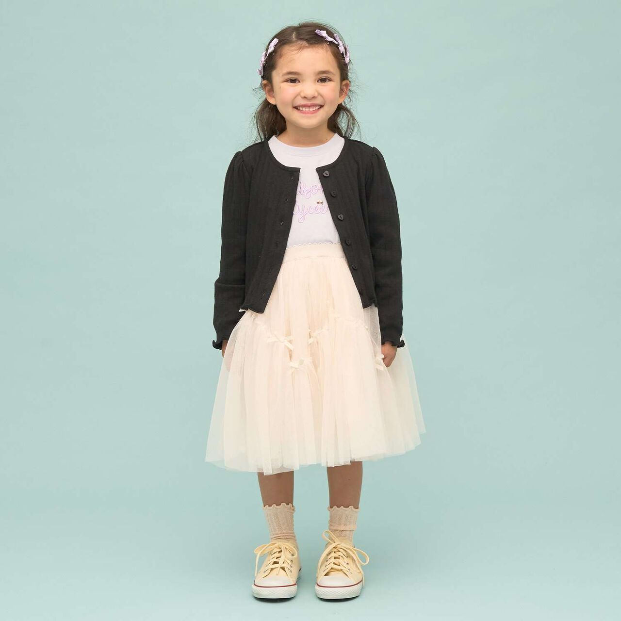 [UV Processing] Patterned Mesh Cardigan,Blue gray, large image number 31