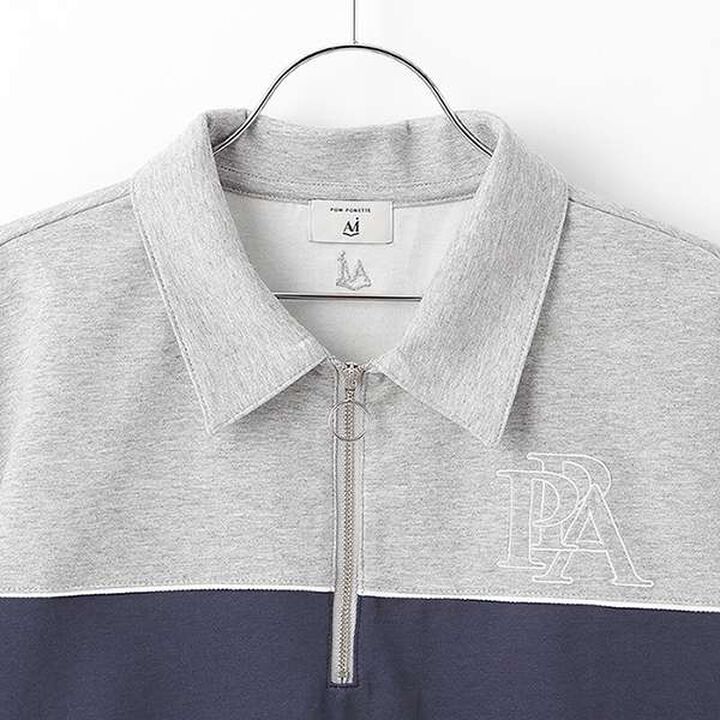 [AMI] Color Block Half-Zip Outfit Set,Top gray, medium image number 3