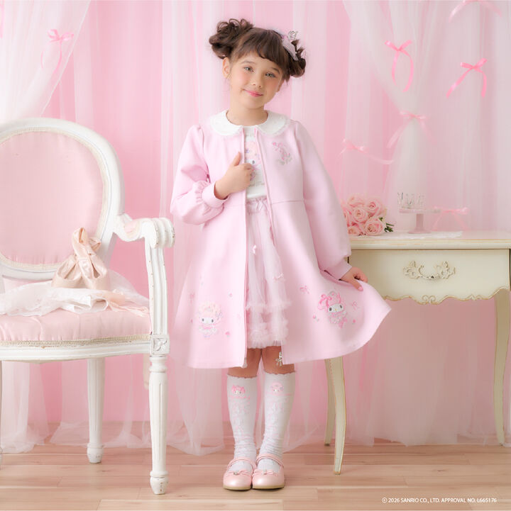 My Melody / My Sweet Piano Front Zip One-Piece Dress,Pink, medium image number 19