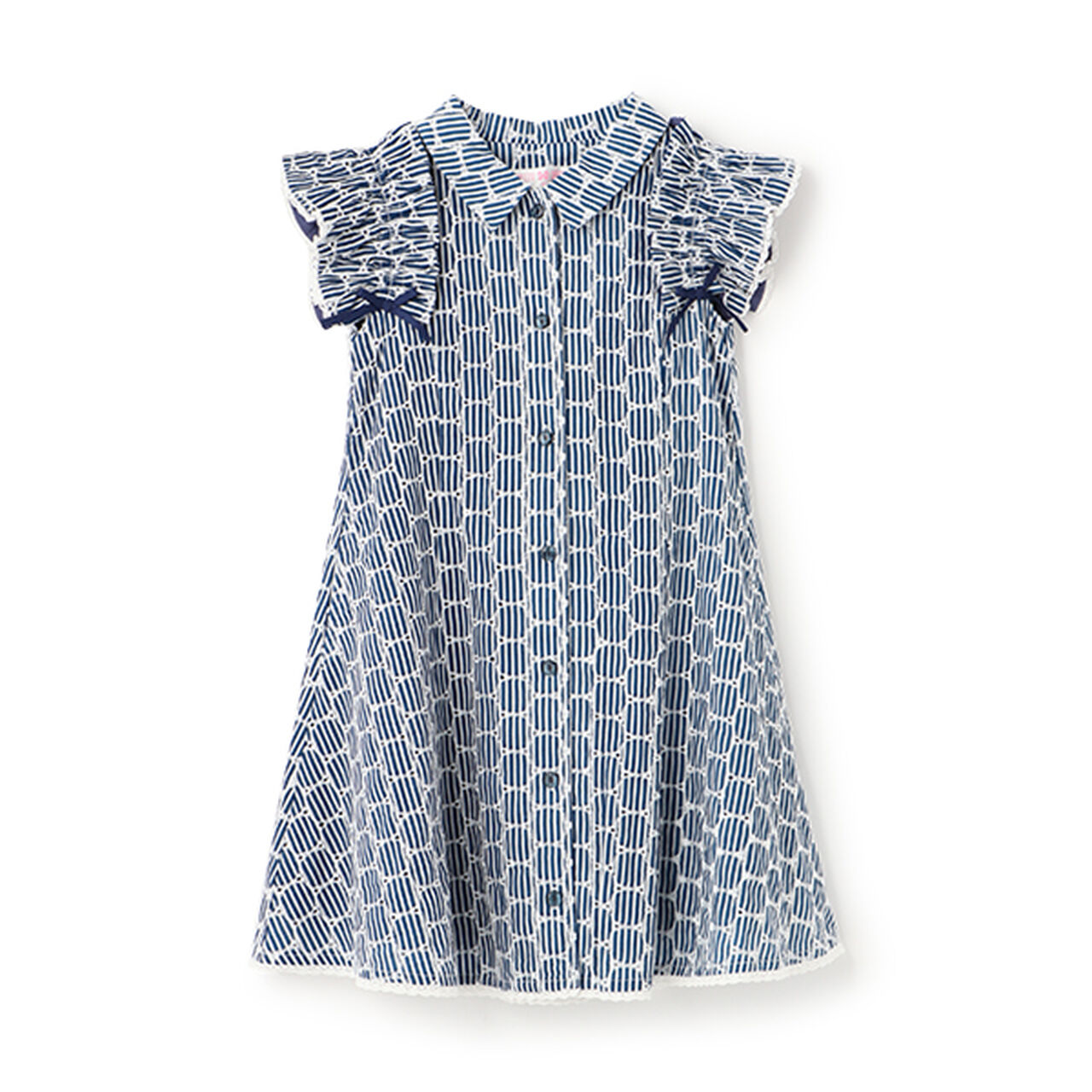 Frilled Sleeve Stripe Shirt Dress,Lavender, large image number 11