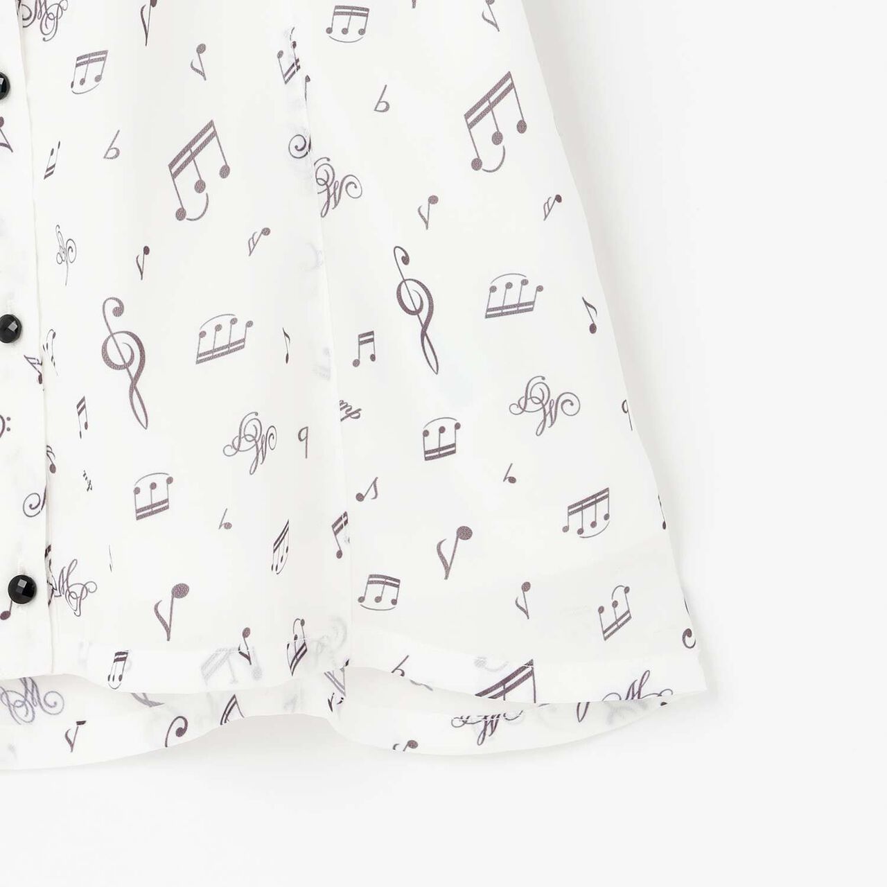 Musical Note Frill Blouse♪,Off white, large image number 5