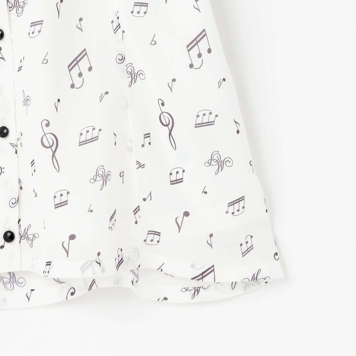 Musical Note Frill Blouse♪,Off white, medium image number 5