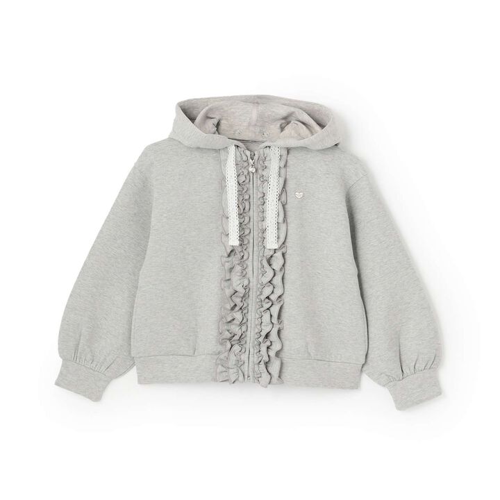 Lame Cardboard Frill Zip Parka,Pink, medium image number 12