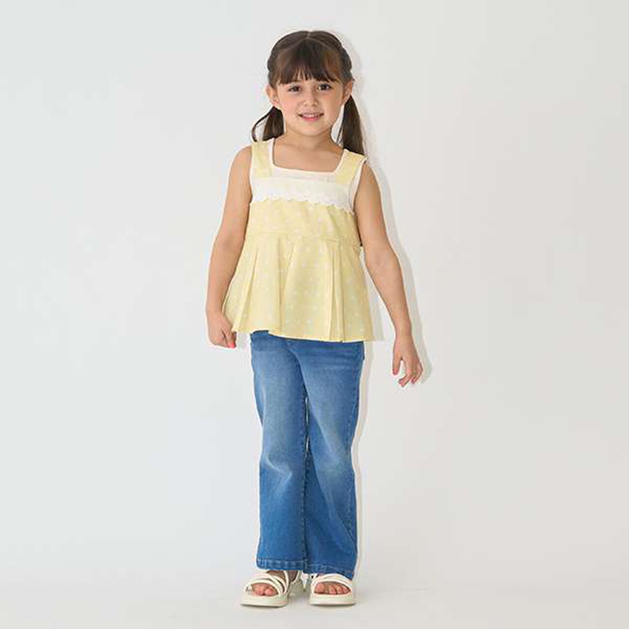 Pattern Assorted Peplum Camisole,Sax blue, large image number 7