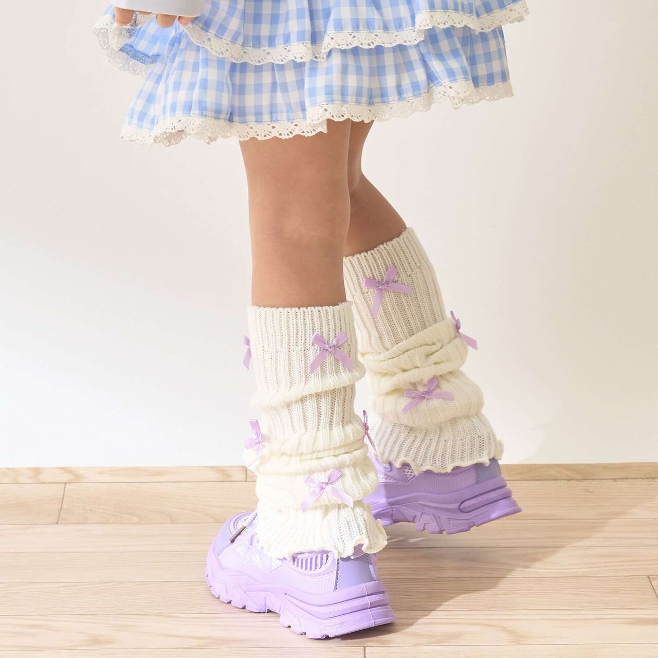 Chibi Loose Socks with Ribbon,Black, large image number 12