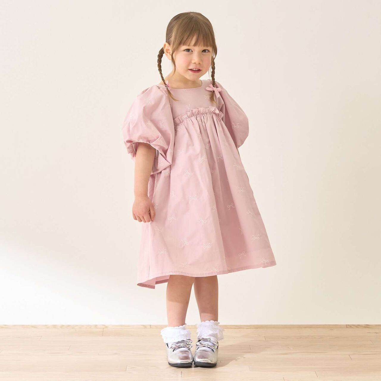 Ribbon Embroidery Fluffy One-Piece Dress [Lycee Mine Ballet Series],Pink, large image number 16