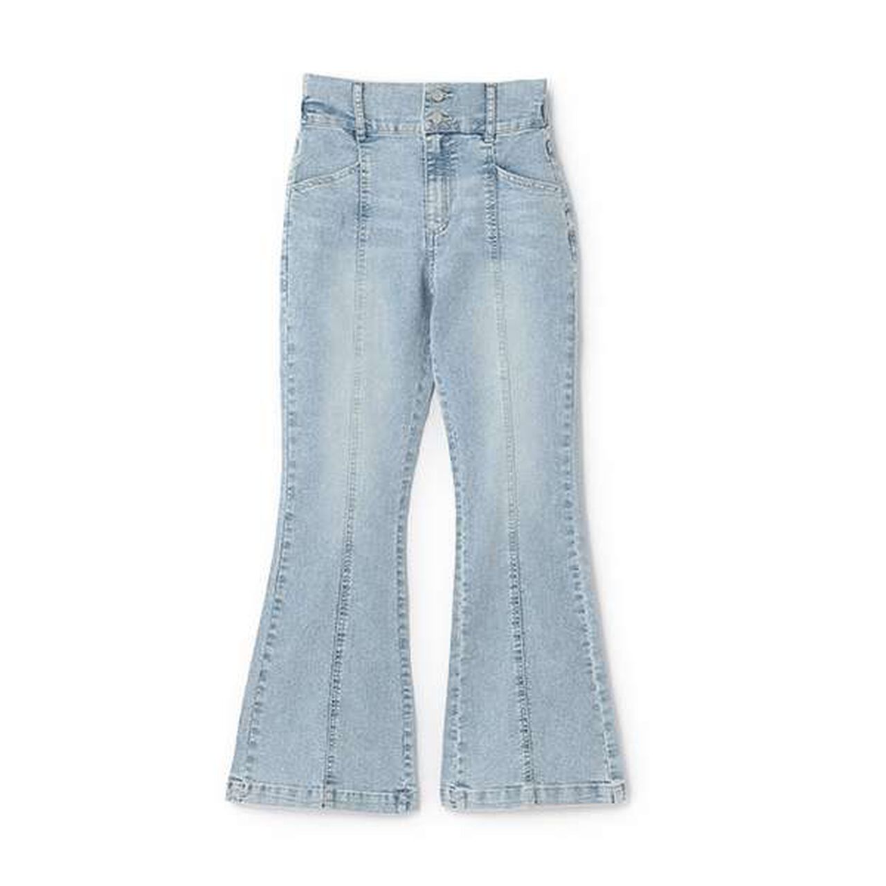 [Cool Touch] Style-Up Flare Denim,Blue, large image number 4