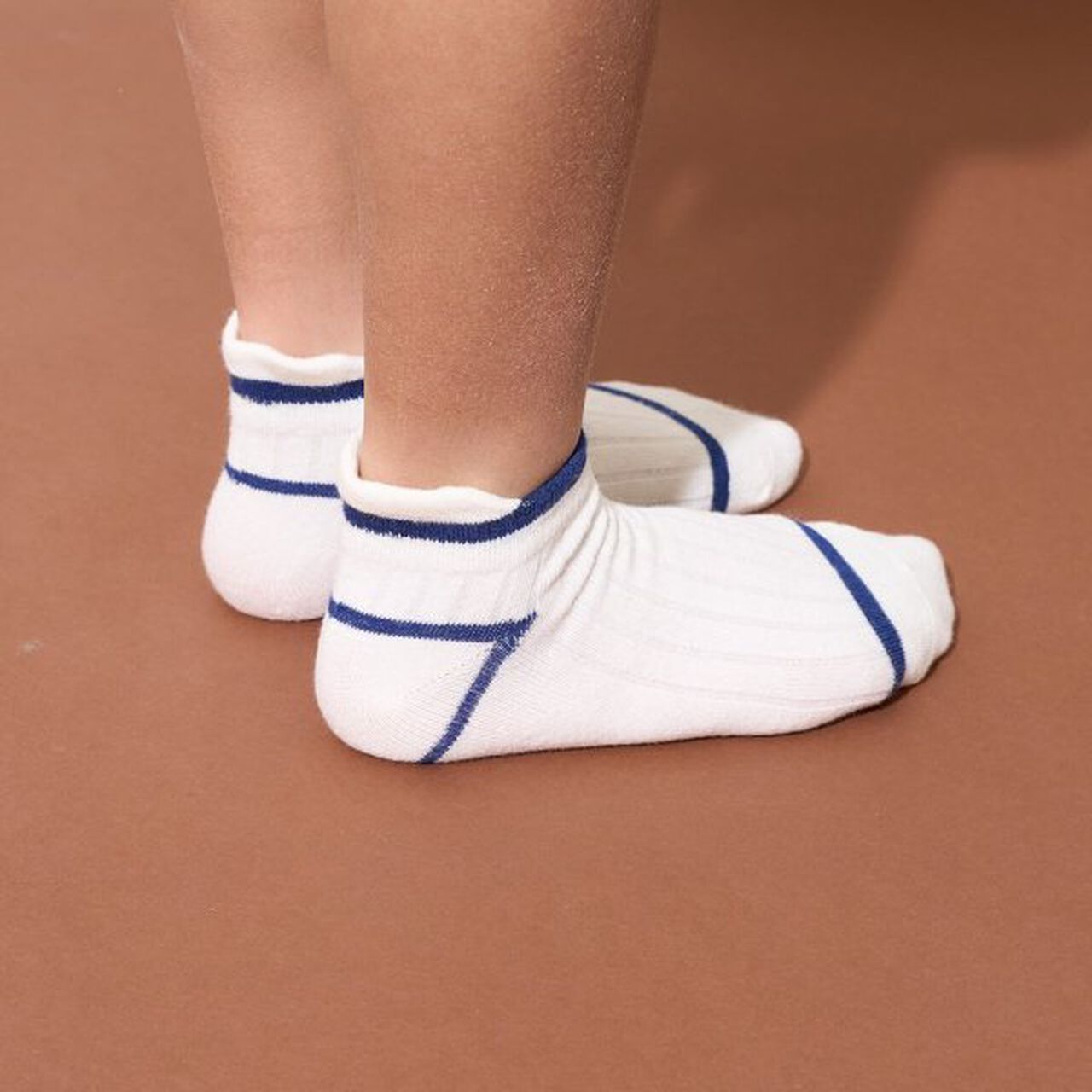 Bi-Color Ankle Socks,Moderate blue, large image number 1