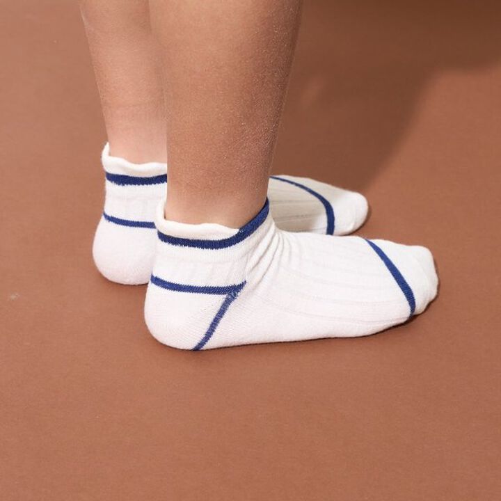 Bi-Color Ankle Socks,Moderate blue, medium image number 1