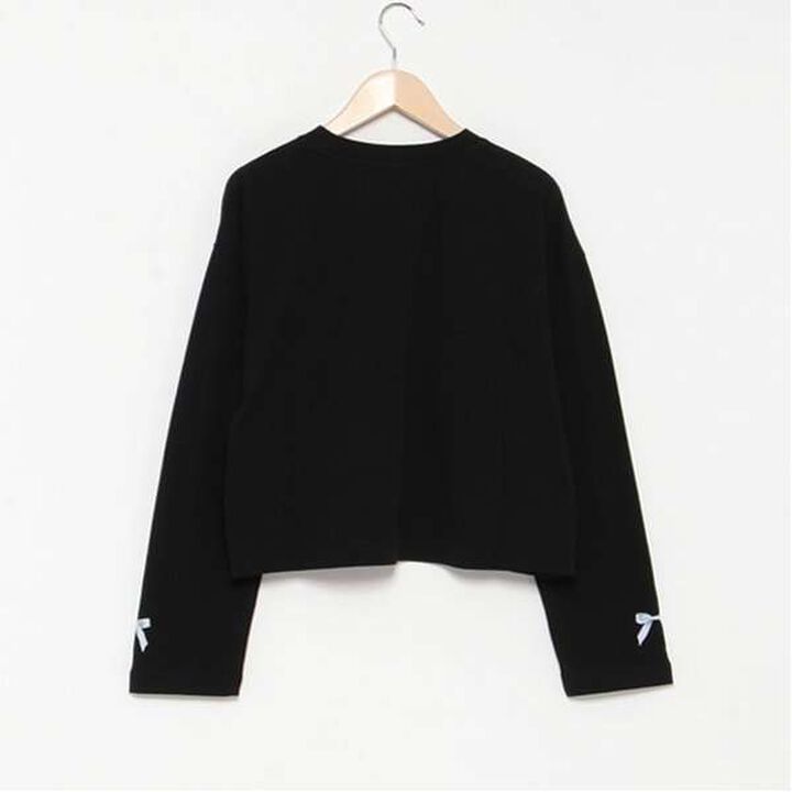 [GOOD PRICE] Bonjour Chaton Long-Sleeve T-Shirt,Black, medium image number 1