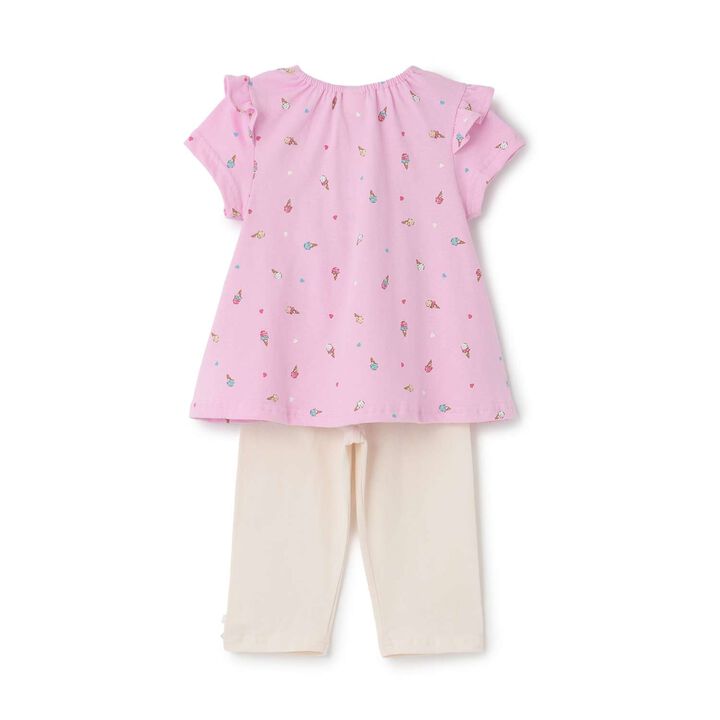 [Web Exclusive] GIRLS Short-Sleeve Pajamas,Ivory, medium image number 2