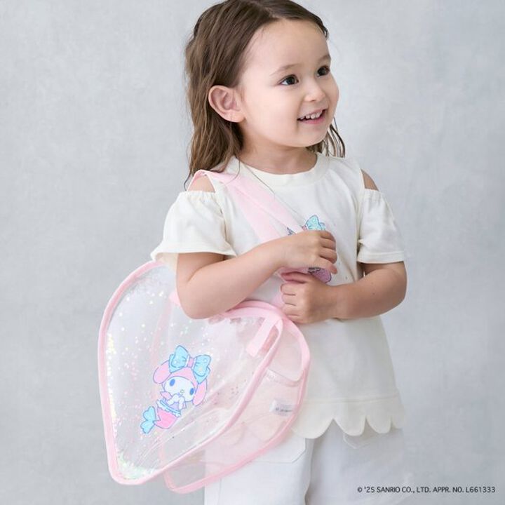 [Sanrio Characters] Sparkling Heart-Shaped Clear Bag,Light pink, medium image number 0