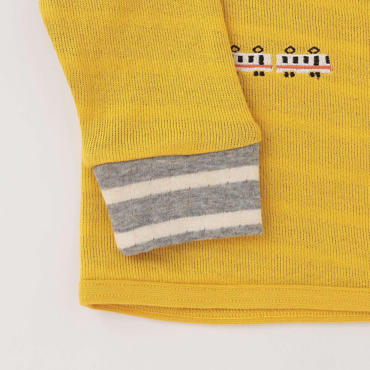 [Popular Item Restocked] [Not Available at Physical Stores] Vehicle Knit Long-Sleeve T-Shirt,Mustard, large image number 4