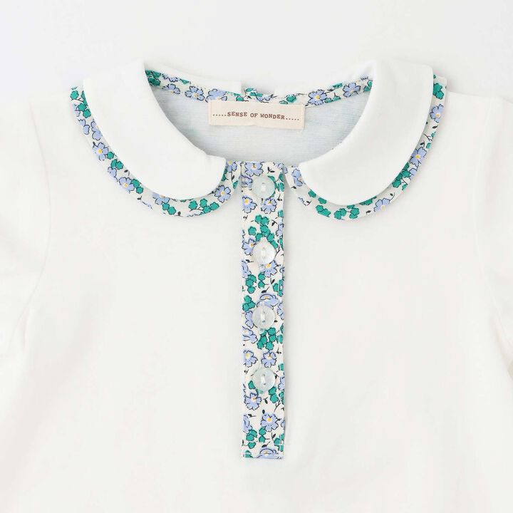 Small Floral Pattern Combo Blouse,Off white, medium image number 2