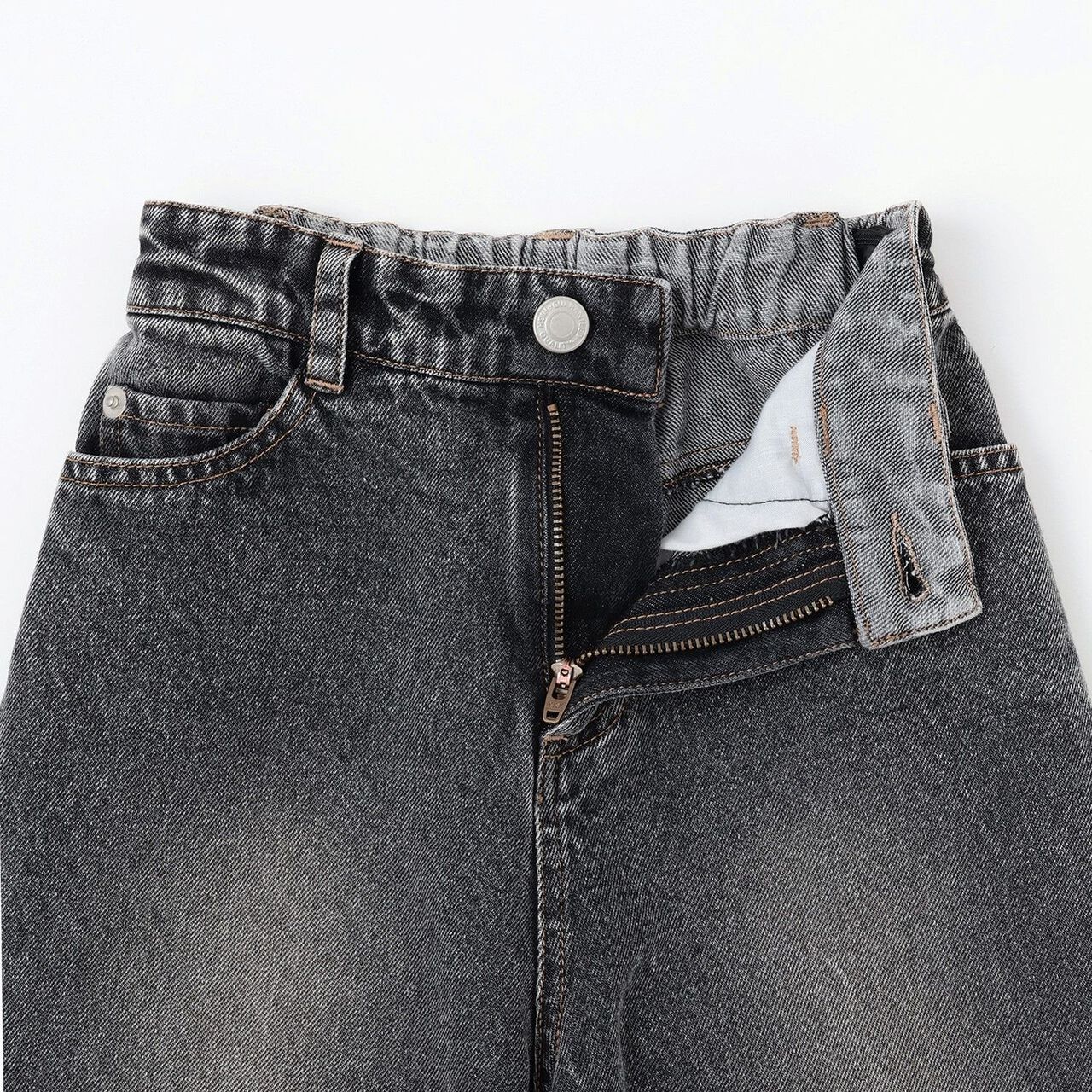 [LOVE DENIM] Loose Straight Pants,Black, large image number 6