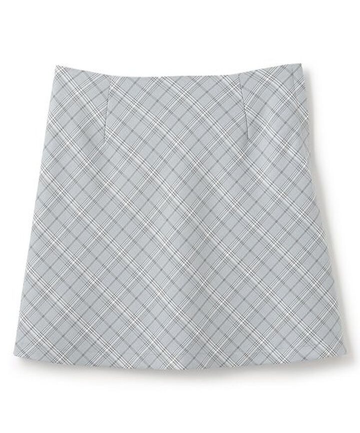 Trapezoid Checkered Skirt,Gray, medium image number 5