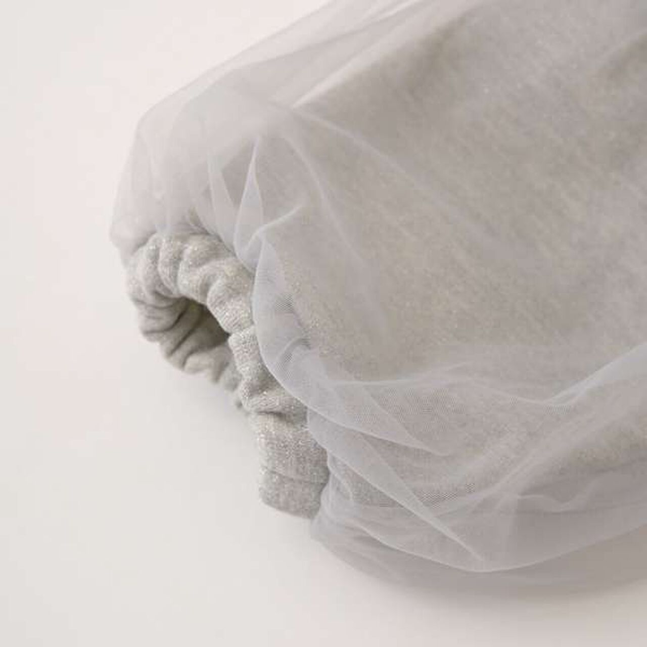 Wool Lined Tulle Sleeve Pullover,Top gray, large image number 12