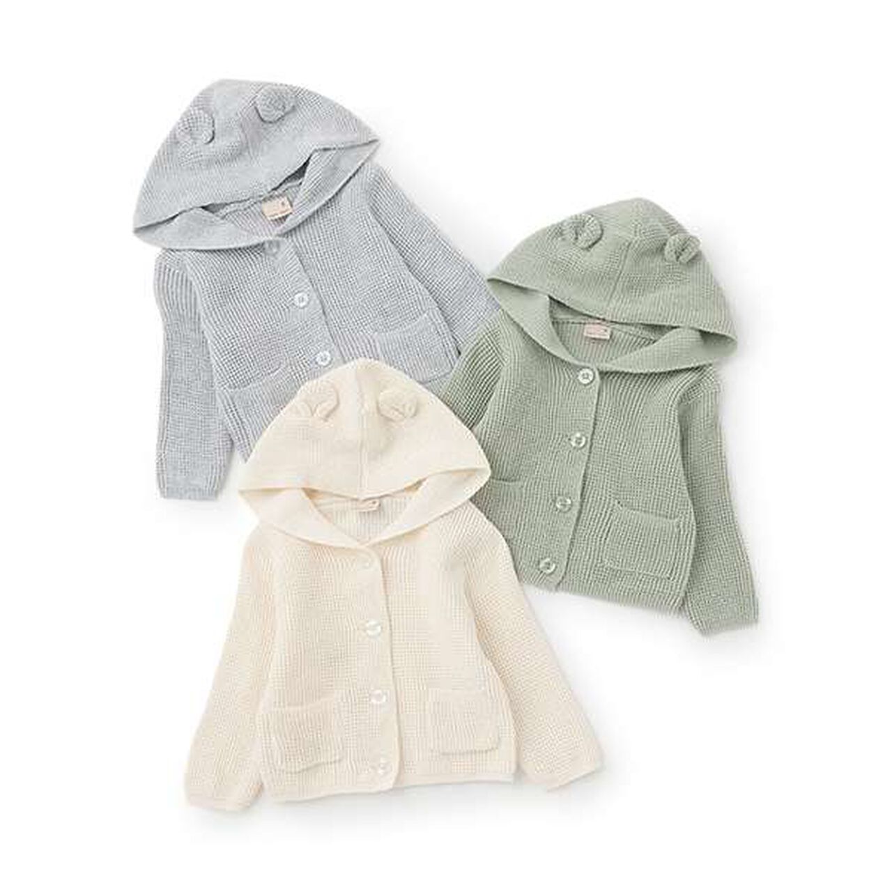 Ear-Detail Cardigan,Pearl white, large image number 9