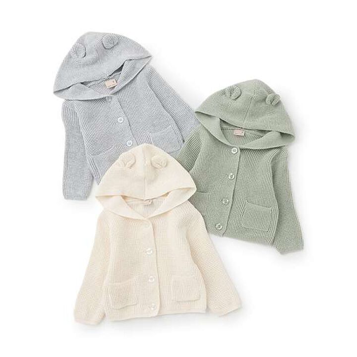 Ear-Detail Cardigan,Pearl white, medium image number 9