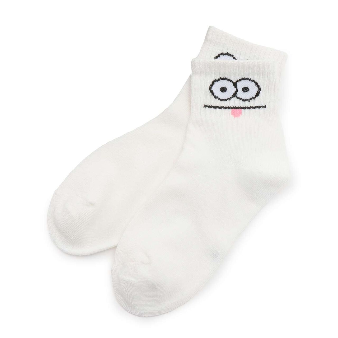 Funny Face Crew Socks,Yellow, large image number 1