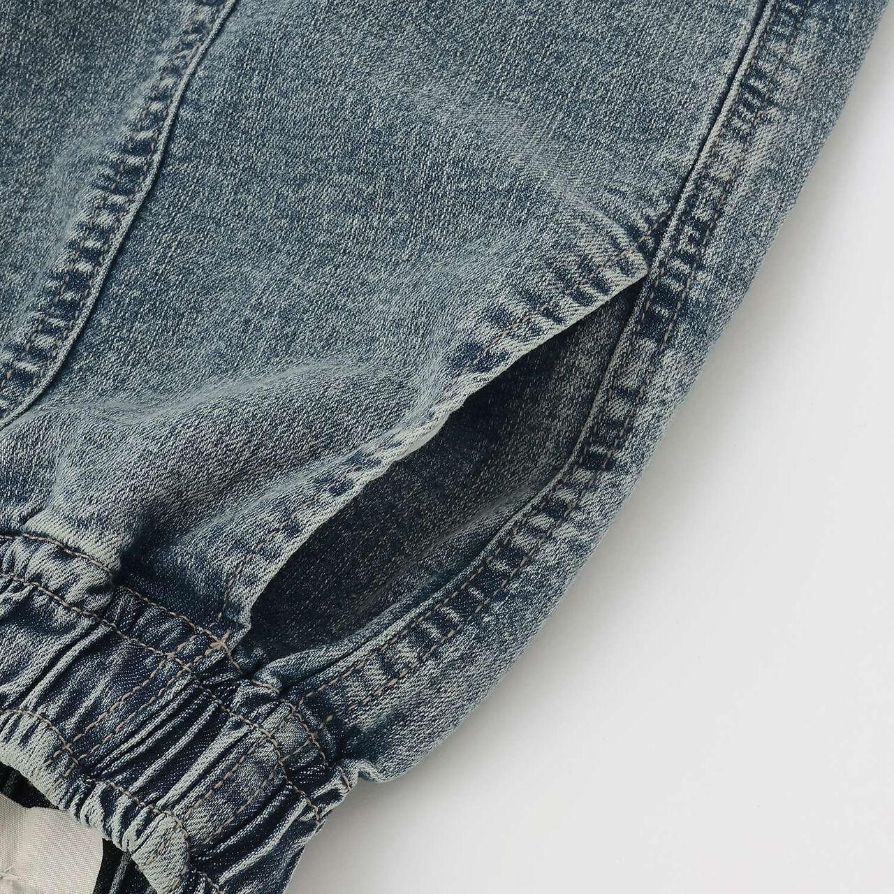 Quick-Dry Stretch Denim Cargo Pants,Gray, large image number 12