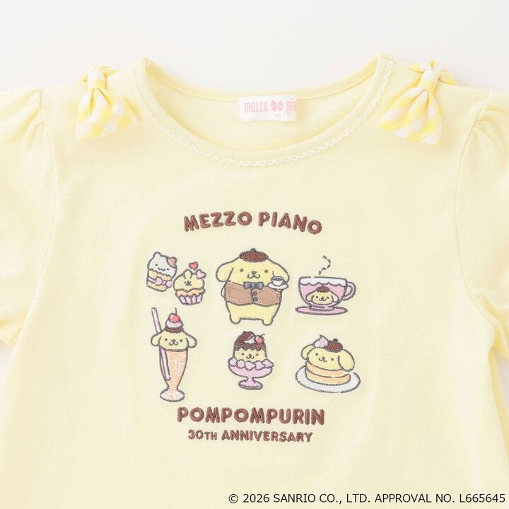 [Pompompurin] Scalloped Hem Puff Sleeve T-Shirt,Off white, medium image number 2