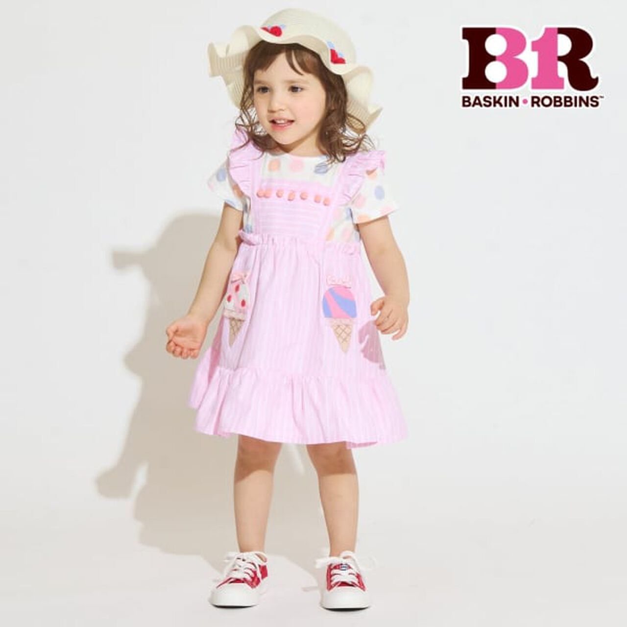 [31 Ice Cream] Twin Ice Cream One-Piece Dress,Pink, large image number 0