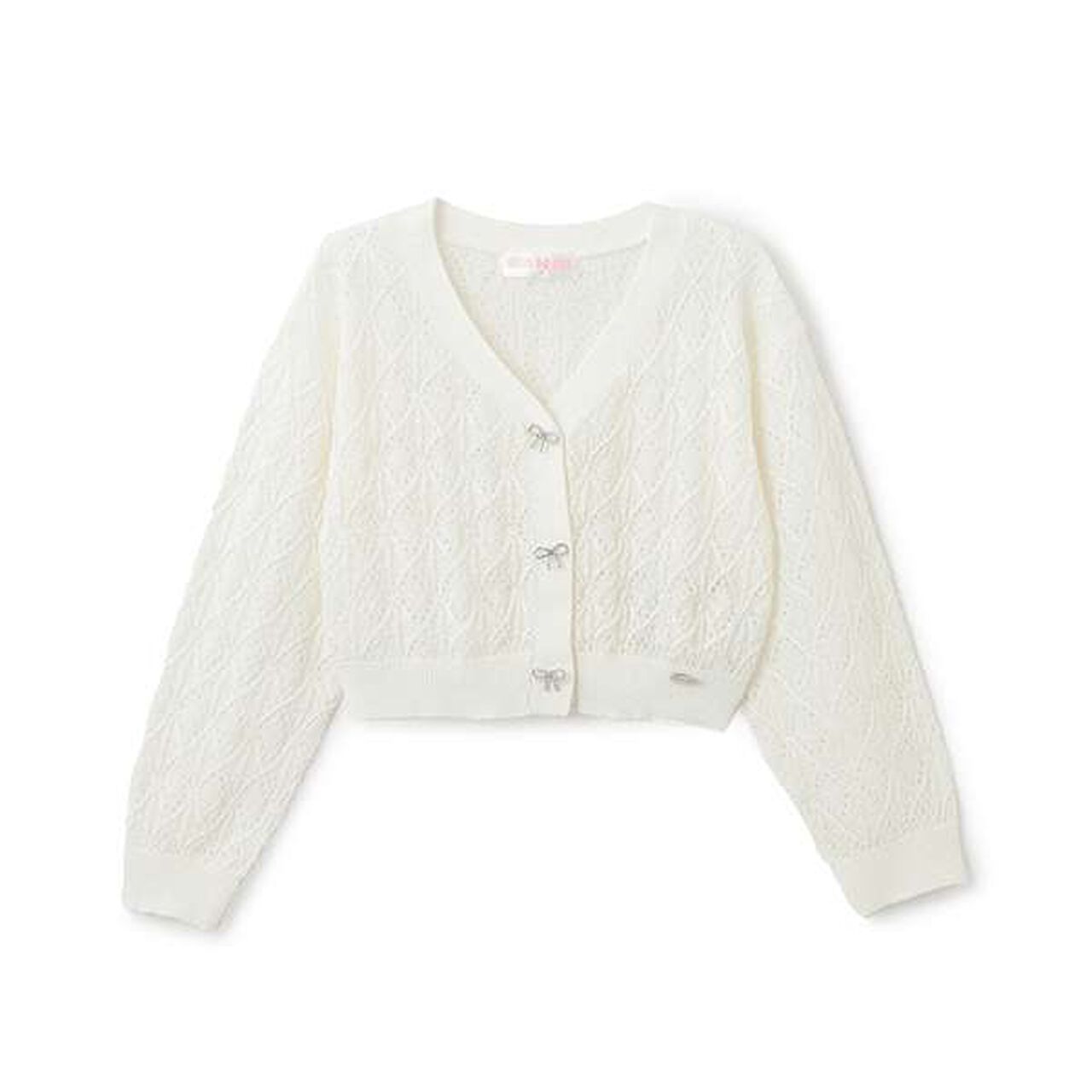 Glitter Sheer Cardigan,Off white, large image number 0