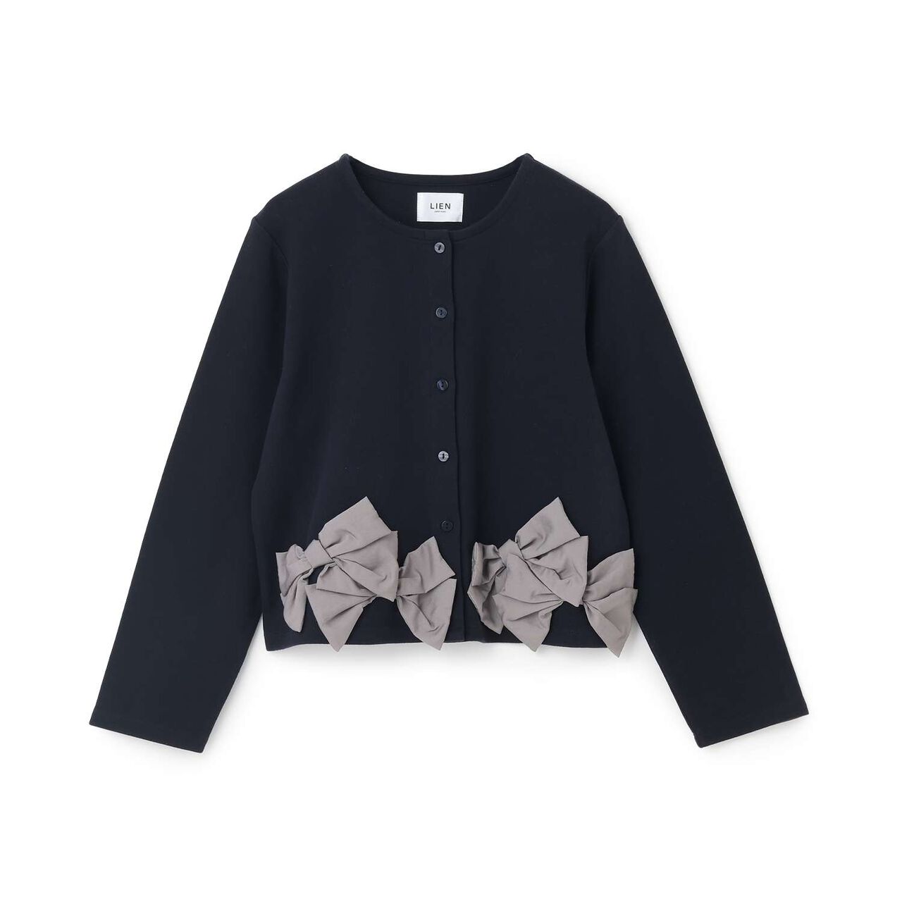 [Parent-Child Matching] Ribbon Cardigan,Top gray, large image number 9