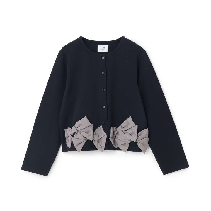 [Parent-Child Matching] Ribbon Cardigan,Top gray, medium image number 9
