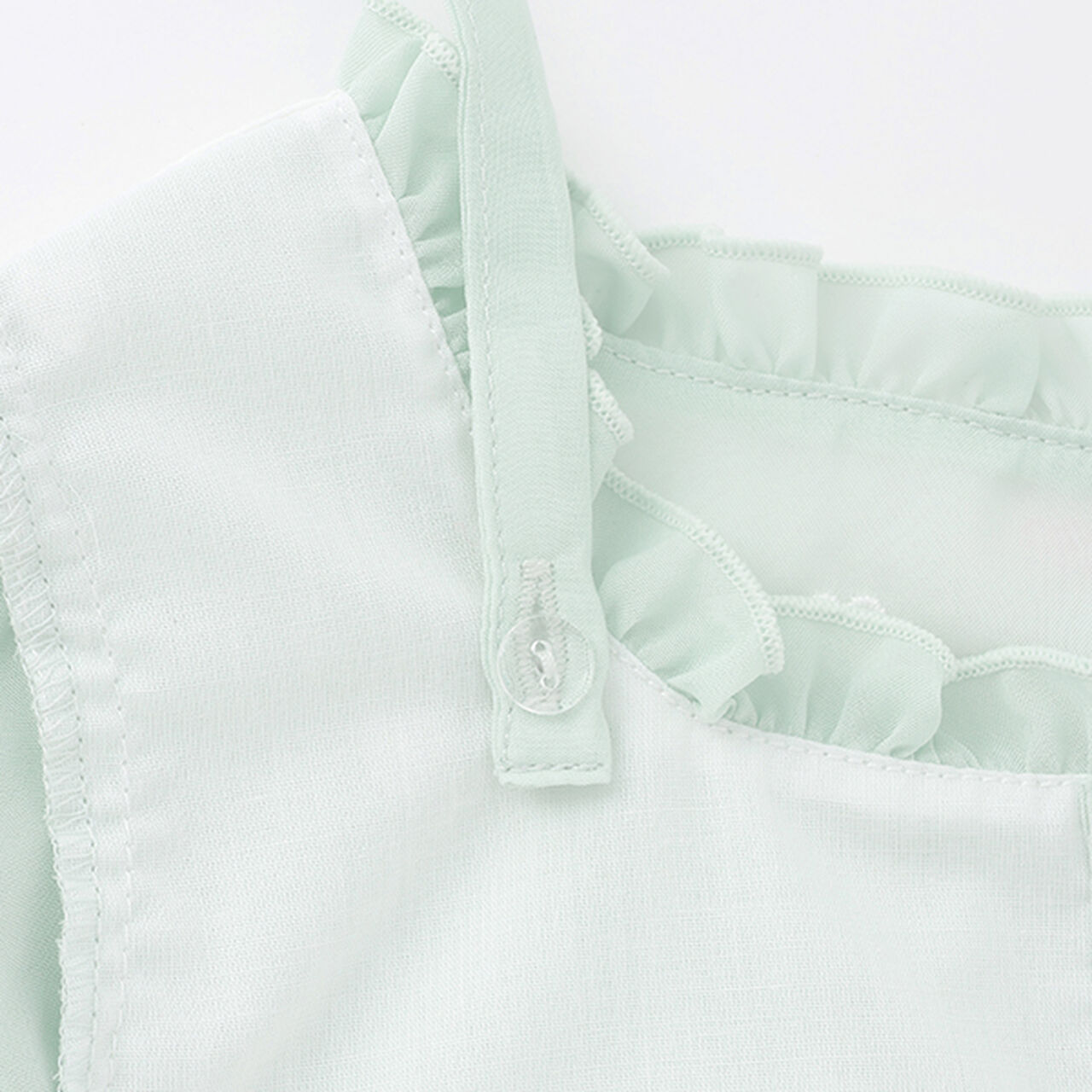 Heart Embroidery Peplum Sheer Blouse,Off white, large image number 6