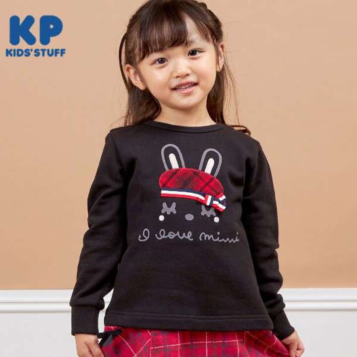 KP Beret Hat Mimi Appliqué Sweatshirt (80-150),Black, medium image number 0