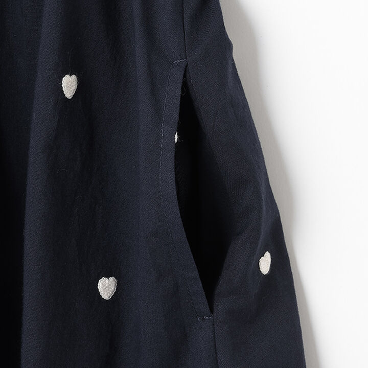 [Link] Collar Heart Embroidery One-Piece Dress (Kids Size),Light pink, medium image number 5