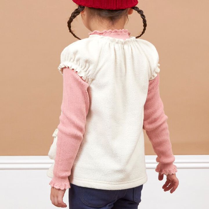 KP Cherry Motif Boucle Vest [80-120],Off white, medium image number 9