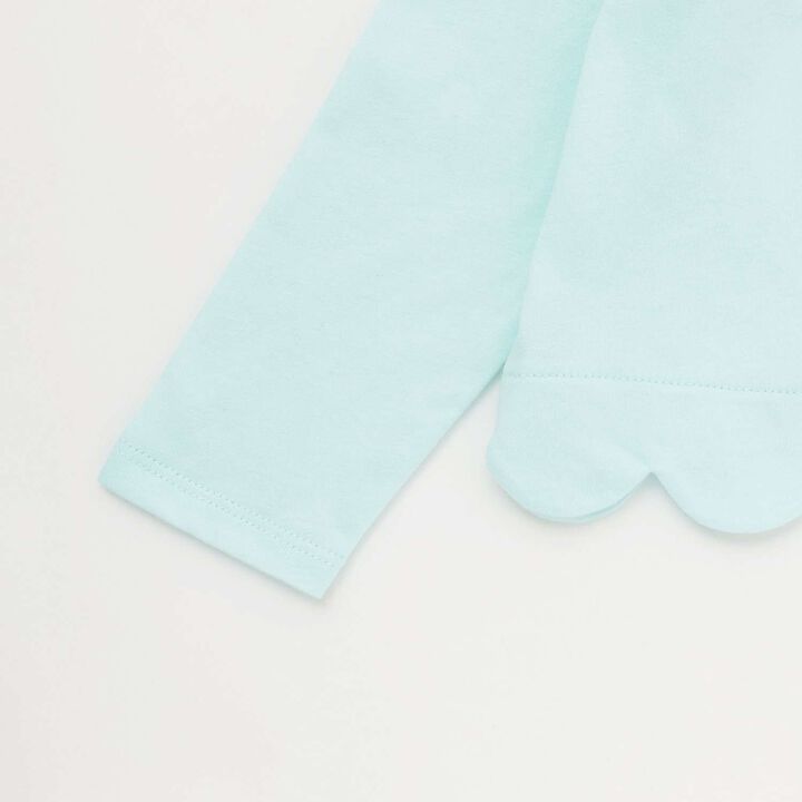 Scalloped Hem Graphic Long Sleeve T-Shirt,Off white, medium image number 5