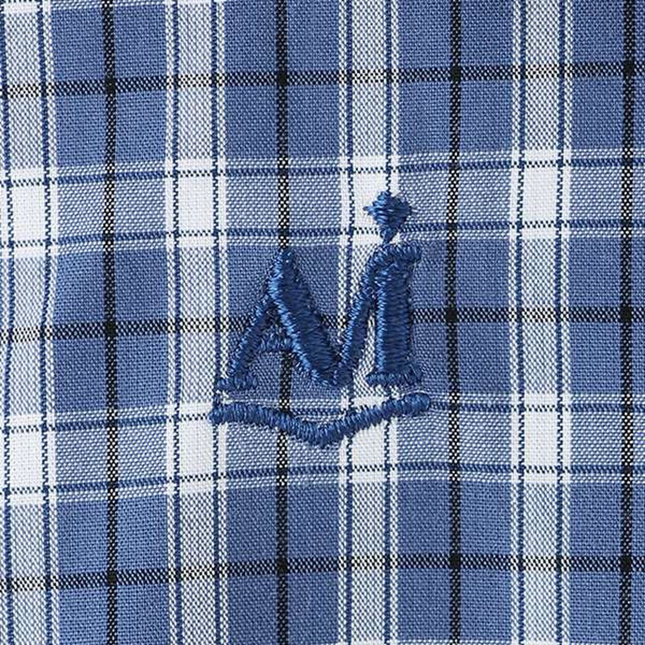 [AMI] Volume Sleeve Check Blouse,Deep blue, large image number 11