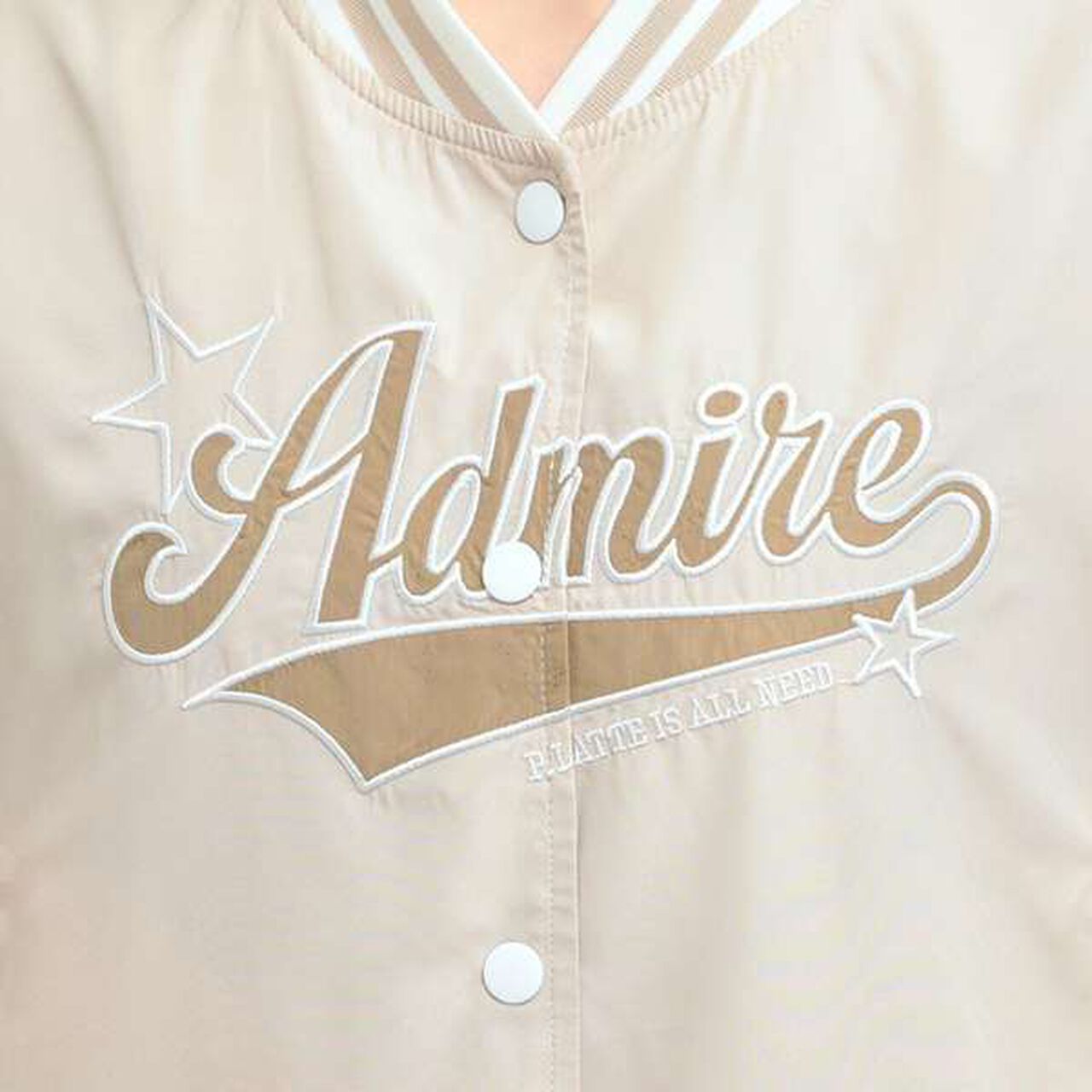 Cheer Logo Appliqu&eacute; Varsity Jacket,Gray, large image number 10