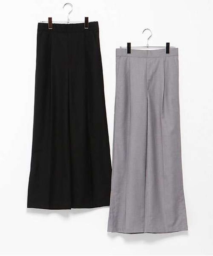 Semi-Wide Tuck Pants,Black, medium image number 9