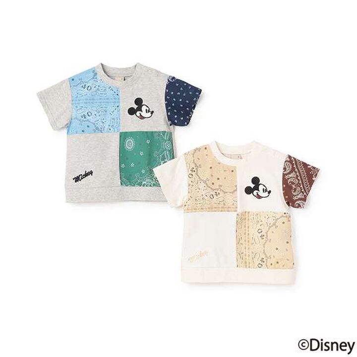 [Disney] Patchwork Short Sleeve T-Shirt,Beige, medium image number 20