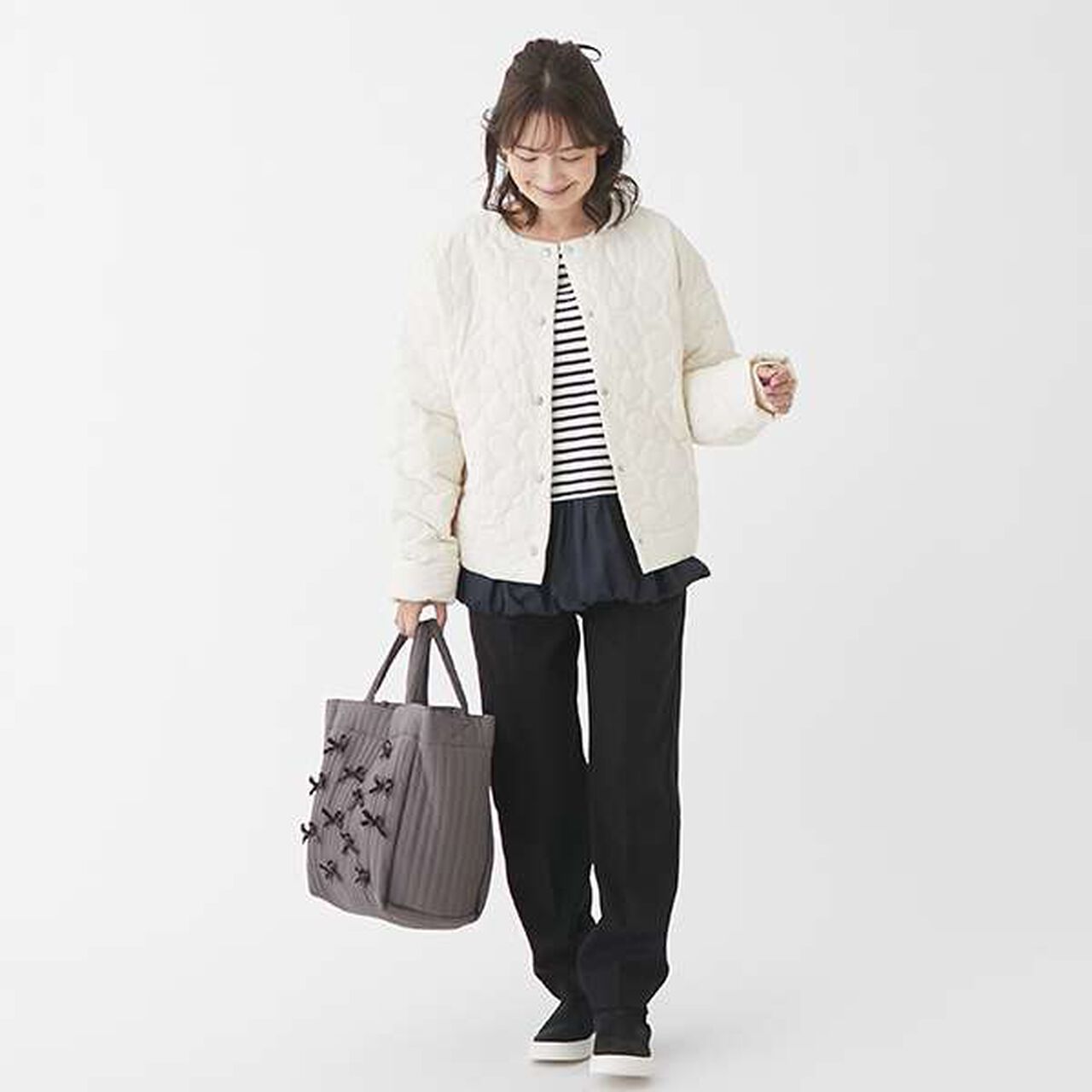 [LADIES] [AJUGA.] Tuck Pants (Adult Size),Black, large image number 8