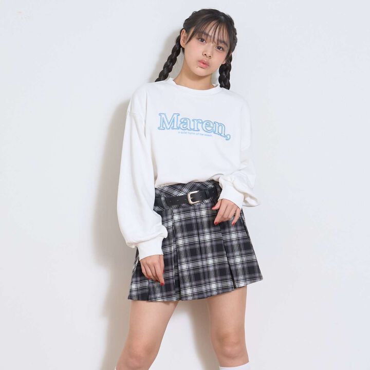 [Instant Cute Top] 3D Logo Embroidery Basic Sweatshirt,Off white, medium image number 1